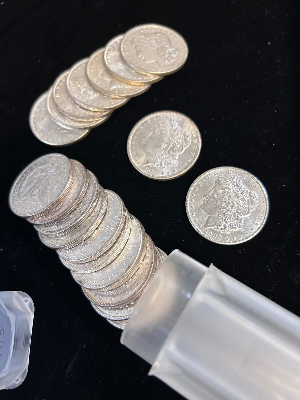 Mega Morgan Silver Dollar Roll — 20 Morgan Dollars with 1 Carson City Morgan