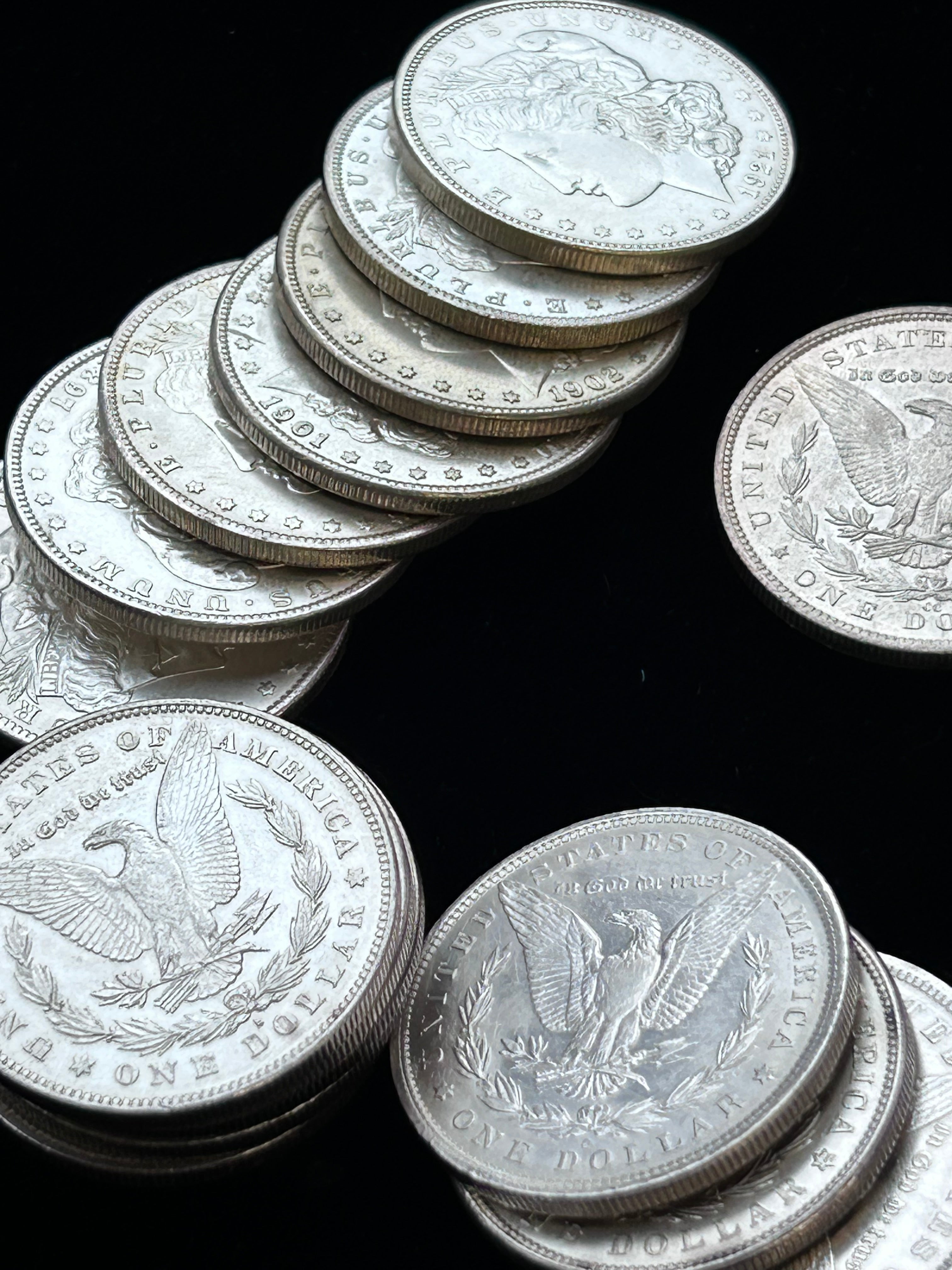 Mega Morgan Silver Dollar Roll — 20 Morgan Dollars with 1 Carson City Morgan